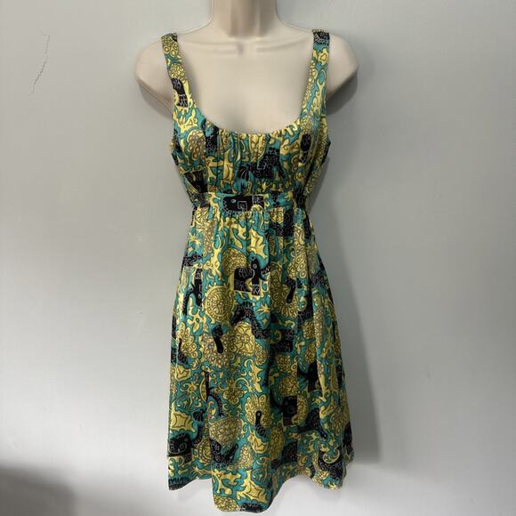 Alice & Trixie Dresses & Skirts - Alice + Trixie Dress Small Green Satin Paisley Babydoll Retro Y2K Soft Girl